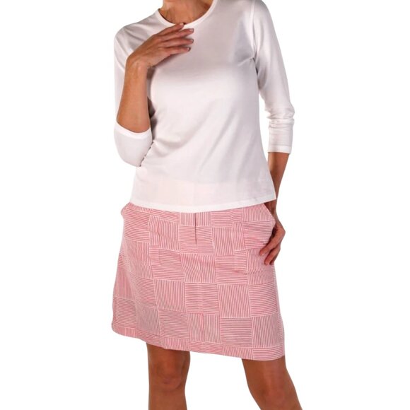 Cape Madras Pink Seersucker Patchwork Golf Skort Size 8 - Picture 1 of 7